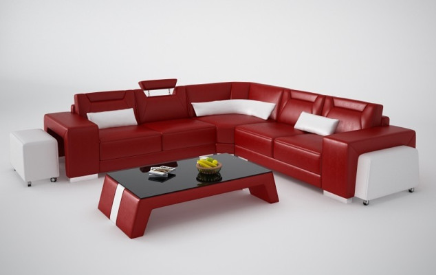 Leather Modern Couch Living landscape Leather sofa Sofa set Sofa L-shape Coffee table
