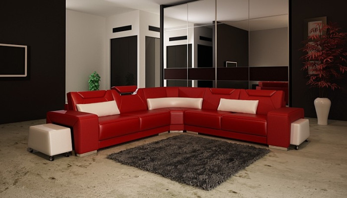 Leather Modern Couch Living landscape Leather sofa Sofa set Sofa L-shape Coffee table
