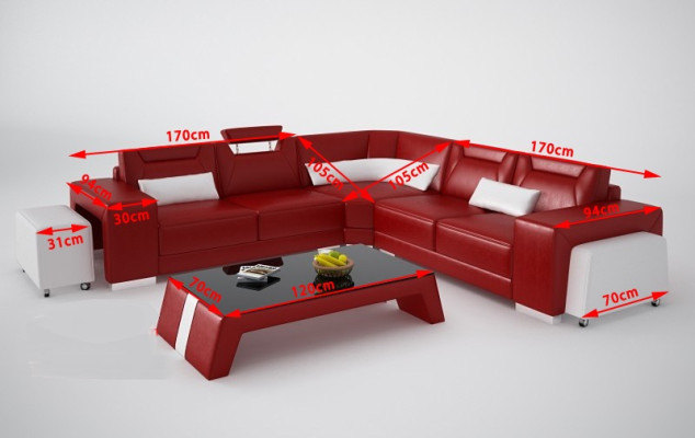 Leather Modern Couch Living landscape Leather sofa Sofa set Sofa L-shape Coffee table