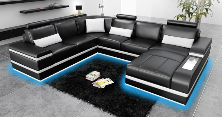 Corner sofa Leather sofa Big XXL U-shape Living landscape Sofa Couch Suite new H2218