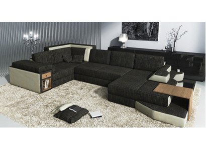 XXL Design Big Sofa with USB,Corner sofa Couch Wohlandschaft U-shape Leather Textile Corner