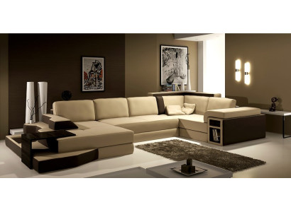XXL Design Big Sofa +USB Corner sofa Couch Wohlandschaft U-shape Leather Textile Corner