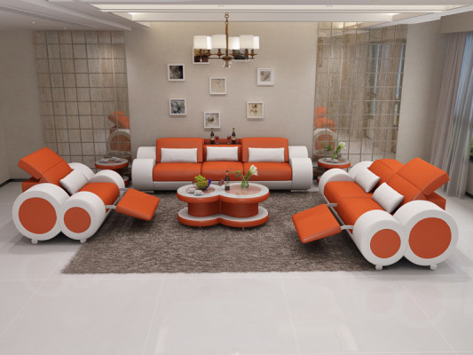 Leather sofa couch sofa set 3+2+1 suite design modern sofa + USB seater new