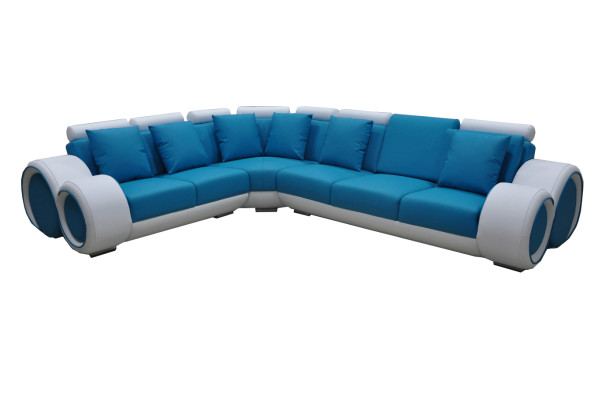 Design Leather Upholstery XXL Seat Room Corner Living Sofa + USB Designer Suite Sofas
