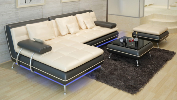 Leather sofa Couch Living landscape Corner sofa Corner Suite Design Modern Sofa new F3015