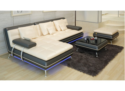 Leather sofa Couch Living landscape Corner sofa Corner Suite Design Modern Sofa new F3015