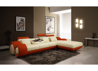 Leather sofa Couch Living landscape Corner sofa Corner Suite Design Modern Sofa A1163E