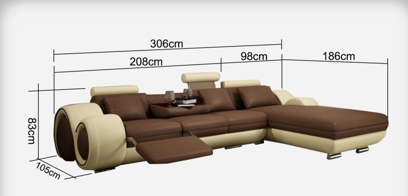Leather sofa Couch Living landscape Corner sofa Corner Suite Design Modern Sofa A1163E