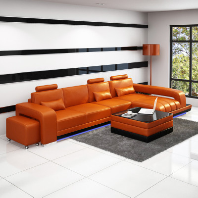 Leather sofa Couch Living landscape Corner sofa Corner Suite Design Modern Sofa F3017C