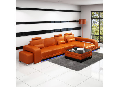 Leather sofa Couch Living landscape Corner sofa Corner Suite Design Modern Sofa F3017C