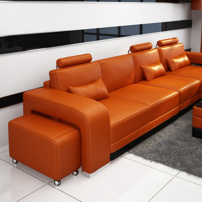 Leather sofa Couch Living landscape Corner sofa Corner Suite Design Modern Sofa F3017C