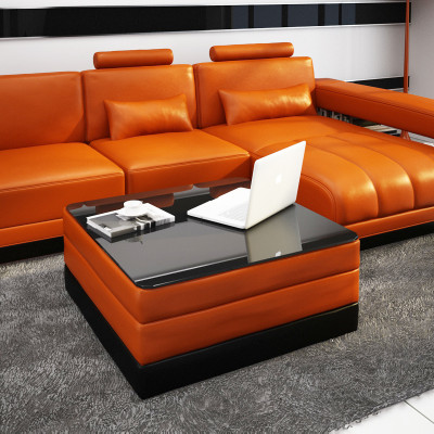 Leather sofa Couch Living landscape Corner sofa Corner Suite Design Modern Sofa F3017C