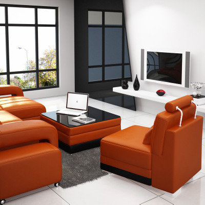 Leather sofa Couch Living landscape Corner sofa Corner Suite Design Modern Sofa F3017C