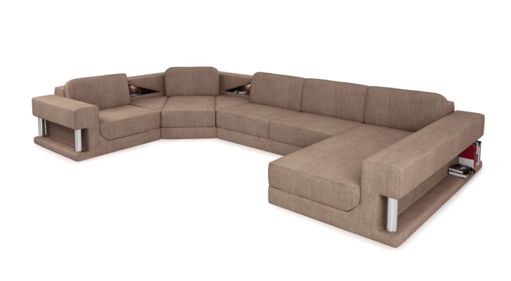 Corner sofa with USB Upholstery Textill Design Sofa Suite Living landscape Parliament
