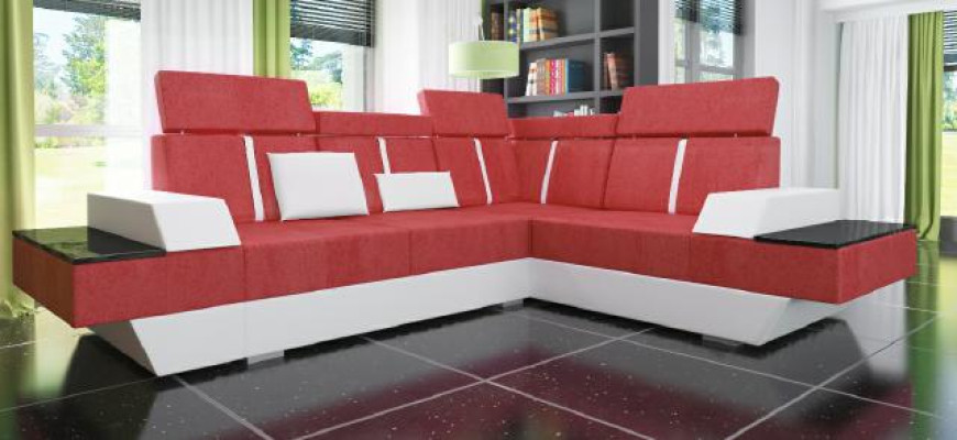 Design Corner sofa + USB Living landscape Sofa Corner sofa Fabric Leather Custom made new