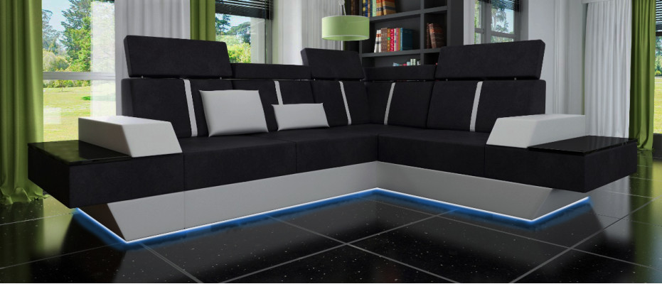 Design Living landscape Sofa Corner sofa USB Fabric Textile Leather Custom made Corner sofa