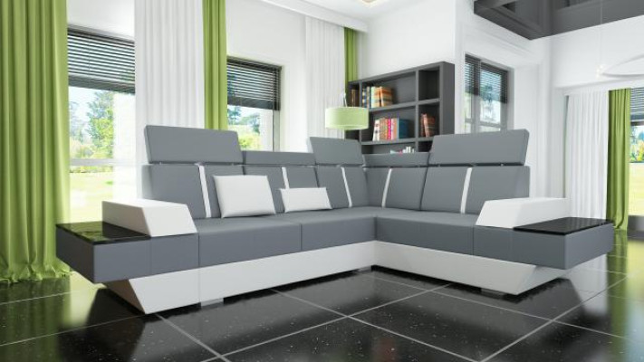 Design leather sofa USB Living landscape Upholstery Sofa Corner sofa Corner sofa made to measure