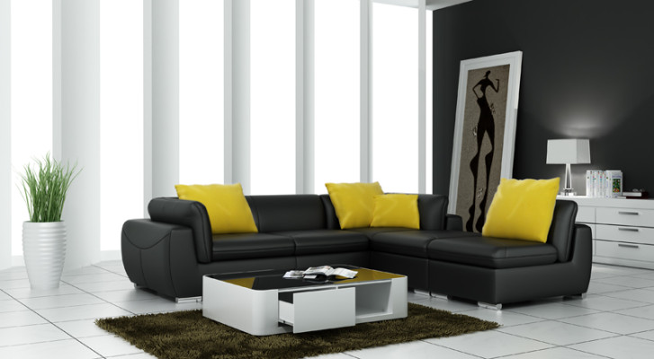 Leather sofa with USB Living landscape Corner sofa Eck Suite Design Modern Sofa F3014