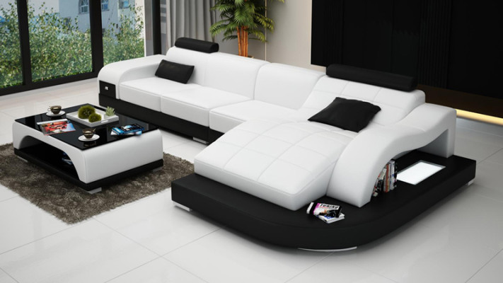 Corner sofa with USB Upholstery Corner suite Living landscape Corner sofa Design Sofa PHM3375