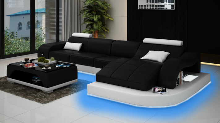Corner sofa with USB Upholstery Corner suite Living landscape Corner sofa Design Sofa PHM3375
