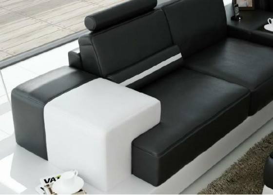Leather sofa Corner sofa Sofa with USB Design Seat Upholstery Suite Living landscape 2725C