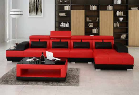 Corner sofa with USB Living landscape Upholstery L-shape Suite Corner Couches XXL Sofas new