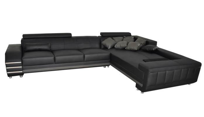 Corner Leather Sofa + USB Upholstery Seat Suite Living landscape Design XXL L-shape Corner