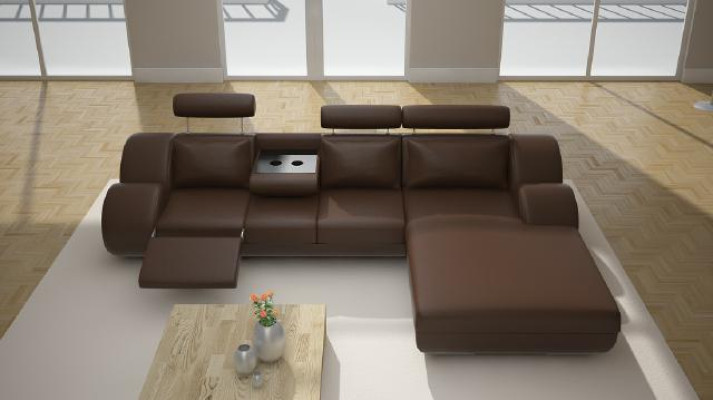 Designer Upholstery Sofa + USB Leather Sofa Living landscape Corner sofa Suite Berlin II
