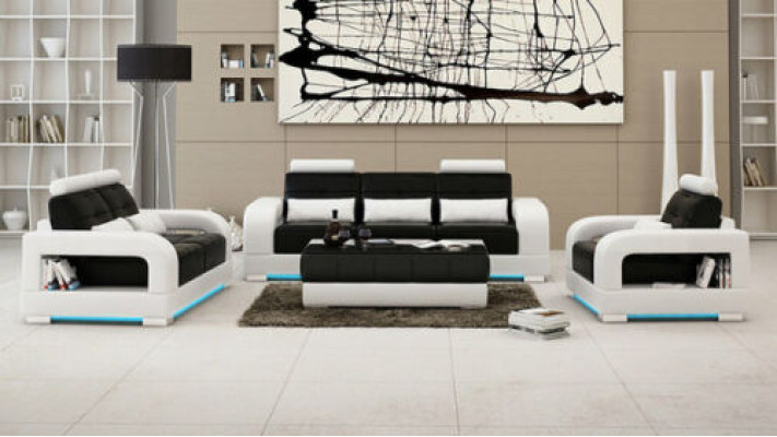 Sofa Couch Upholstery Living landscape Seat Furniture Set Suite 3+2+1 Couches