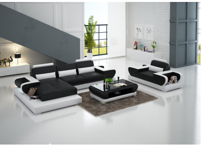 Design XXL Big Sofa with USB,Corner sofa Leather sofa Couch Upholstery Corner Living landscape
