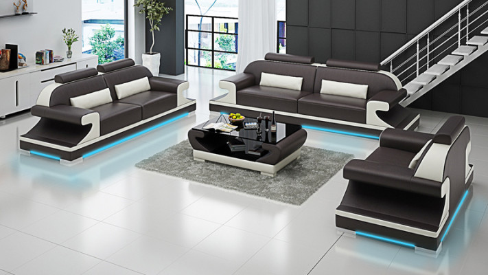 Leather sofa Couch Living landscape 3+2+1 Seater Suite Sofa Sofa set