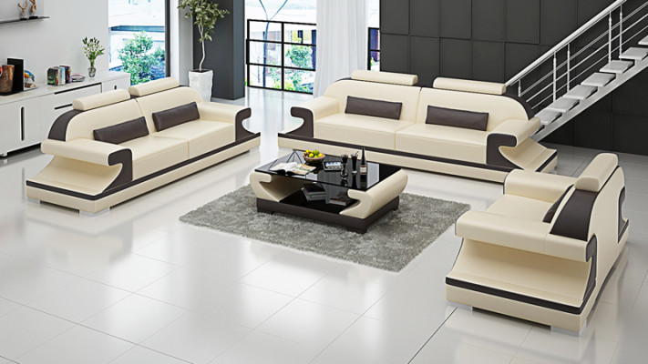 Leather sofa Couch Living landscape 3+2+1 Seater Suite Sofa Sofa set