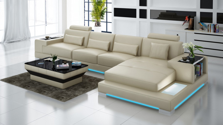Leather sofa Couch Living landscape Corner sofa Corner Modern Sofa Design Suite