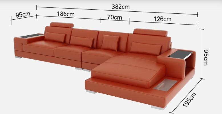 Leather sofa Couch Living landscape Corner sofa Corner Modern Sofa Design Suite