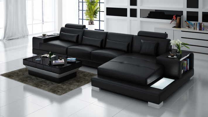 Leather sofa Couch Living landscape Corner sofa Corner Modern Sofa Design Suite