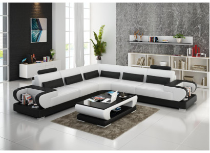 Leather sofa Couch Living landscape Corner sofa Corner Suite Design Modern Sofa G8003B