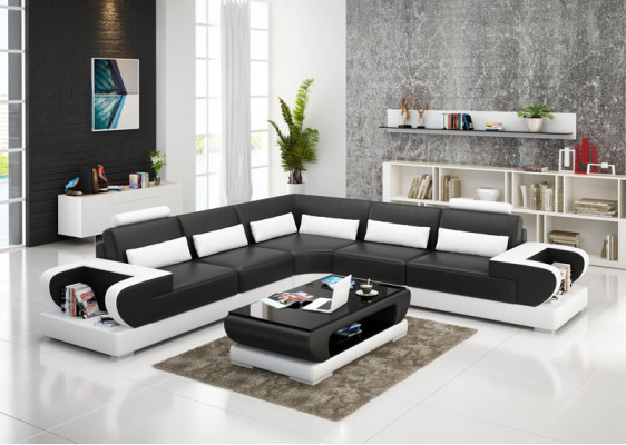 Leather sofa Couch Living landscape Corner sofa Corner Suite Design Modern Sofa G8003B