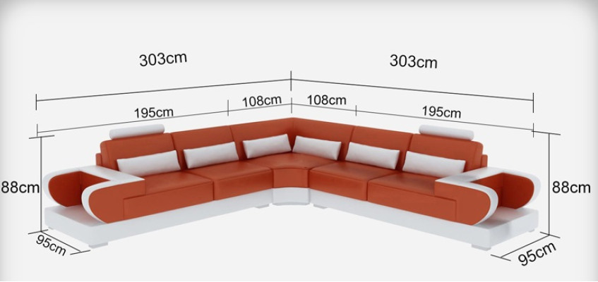 Leather sofa Couch Living landscape Corner sofa Corner Suite Design Modern Sofa G8003B