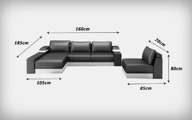 Corner sofa Corner Sofa with USB Upholstery Leather Suite Living landscape Chaise lounge