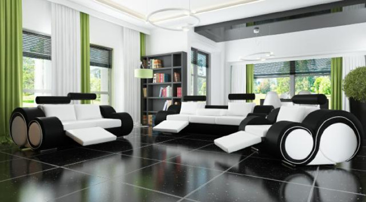 LEATHER SOFA 321 Sofa set Seater RELAX UPHOLSTERY SET COUCH COUCH SET