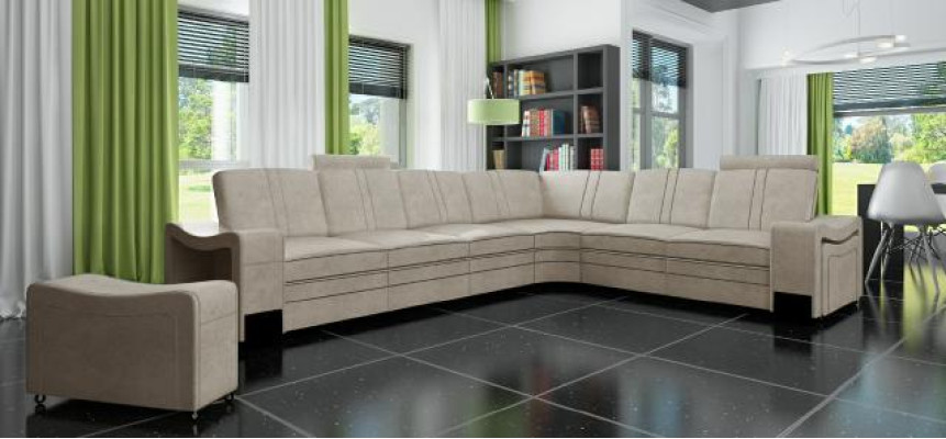 Fabric Couch Textile Upholstery Corner sofa Sofa + USB Corner sofa Living landscape Fabric sofa