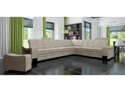 Fabric Couch Textile Upholstery Corner sofa Sofa + USB Corner sofa Living landscape Fabric sofa