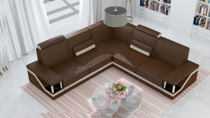 Leather sofa Corner sofa Sofa + USB Poster Corner suite Sofas Fabric Leather Suite new