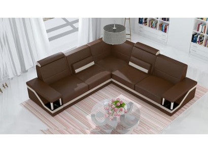 Leather sofa Corner sofa Sofa + USB Poster Corner suite Sofas Fabric Leather Suite new