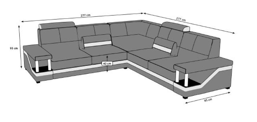 Leather sofa Corner sofa Sofa + USB Poster Corner suite Sofas Fabric Leather Suite new