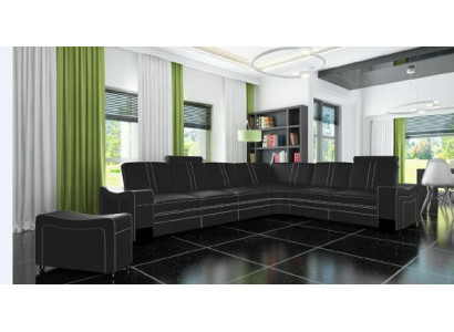 Leather Corner sofa Suite Custom made USB LEATHER SOFA XXL Living landscape new