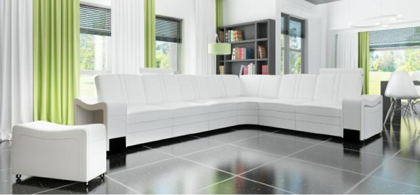 Leather Corner sofa Suite Custom made USB LEATHER SOFA XXL Living landscape new