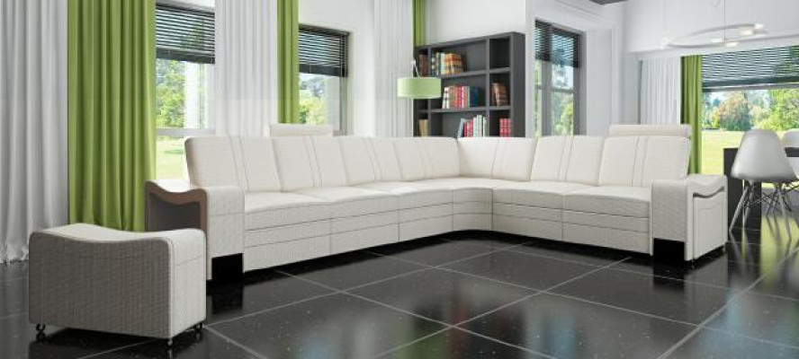 Fabric couch sofa corner living landscape textile upholstery corner sofa custom made USB