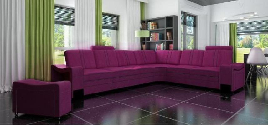 Fabric couch sofa corner living landscape textile upholstery corner sofa custom made USB