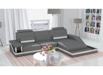 Corner sofa Suite Leather Textile Fabric Living landscape Sofa USB new custom-made